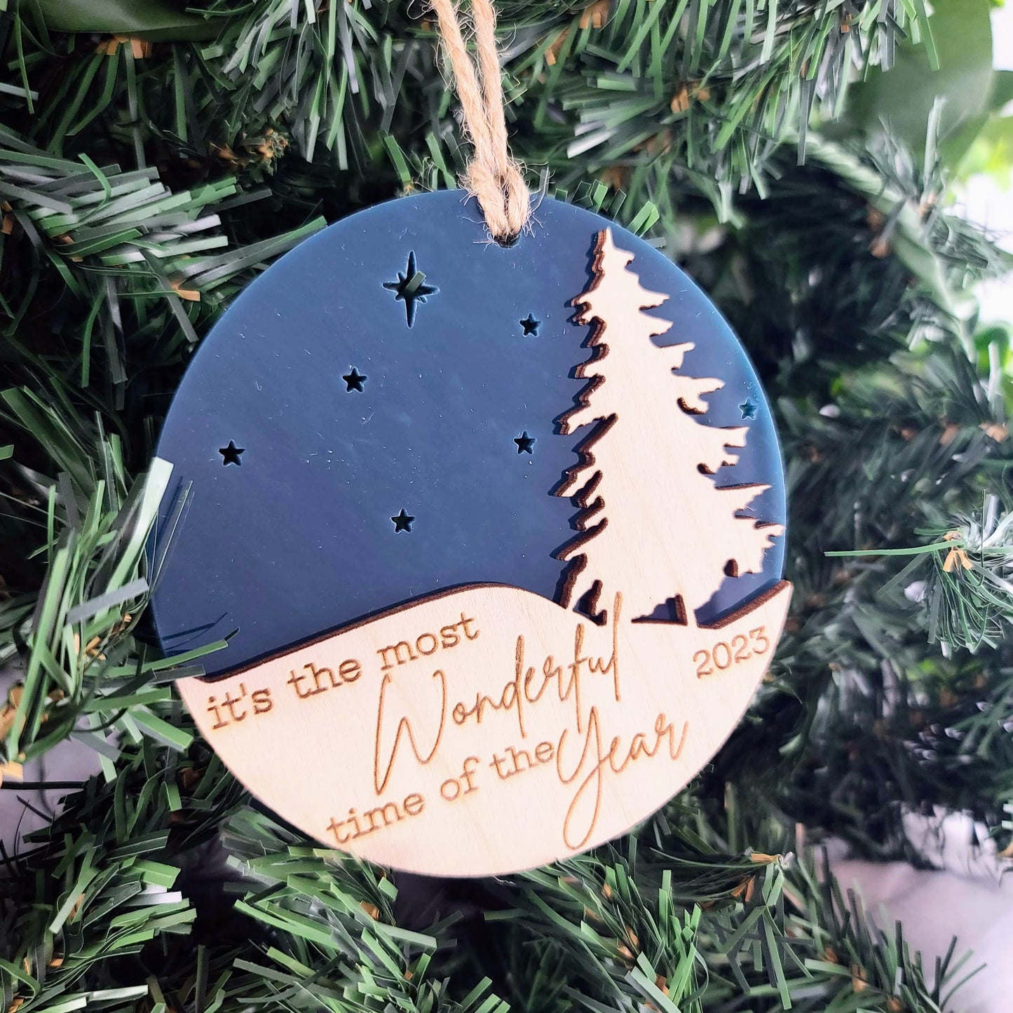Most Wonderful Time of the Year Ornament - Starry Sky