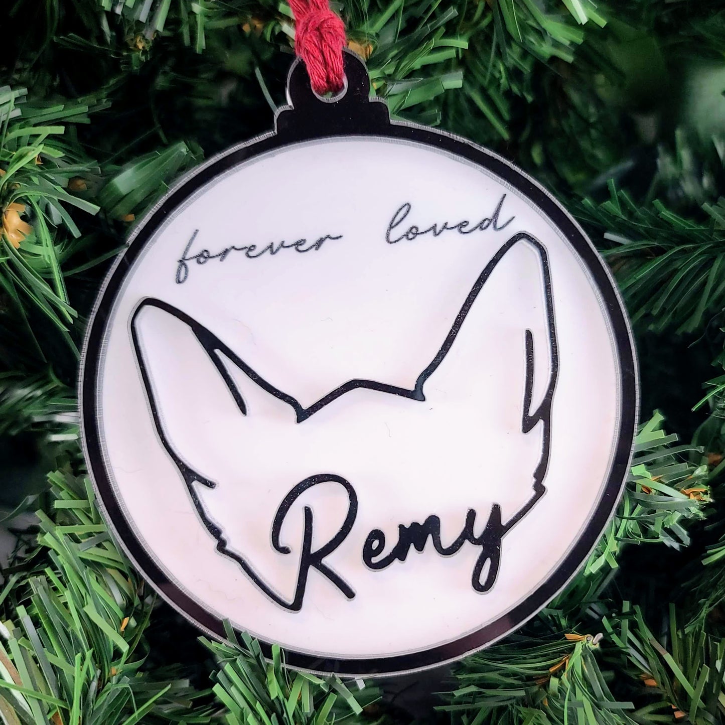 Custom Pet Ears Christmas Ornament