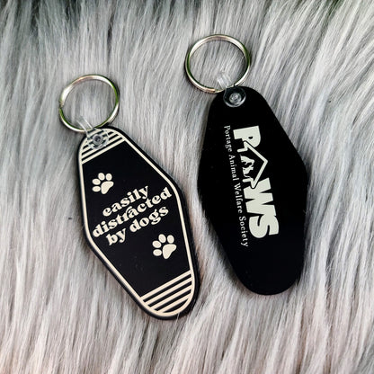 PAWS - Easily Distracted Acrylic Keychain