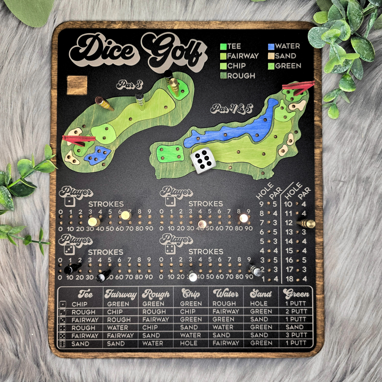 Dice Golf Game Board